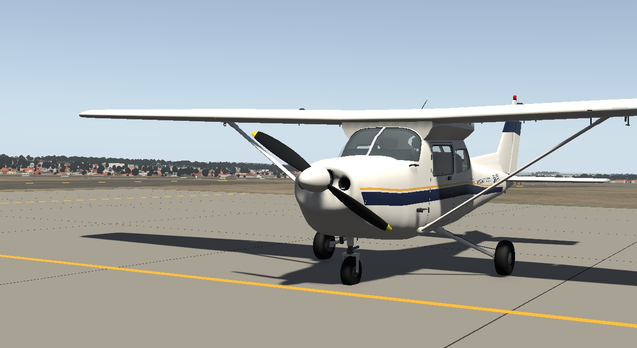 The Sunbird, registered ZS-OHR, parked on the apron at Springs