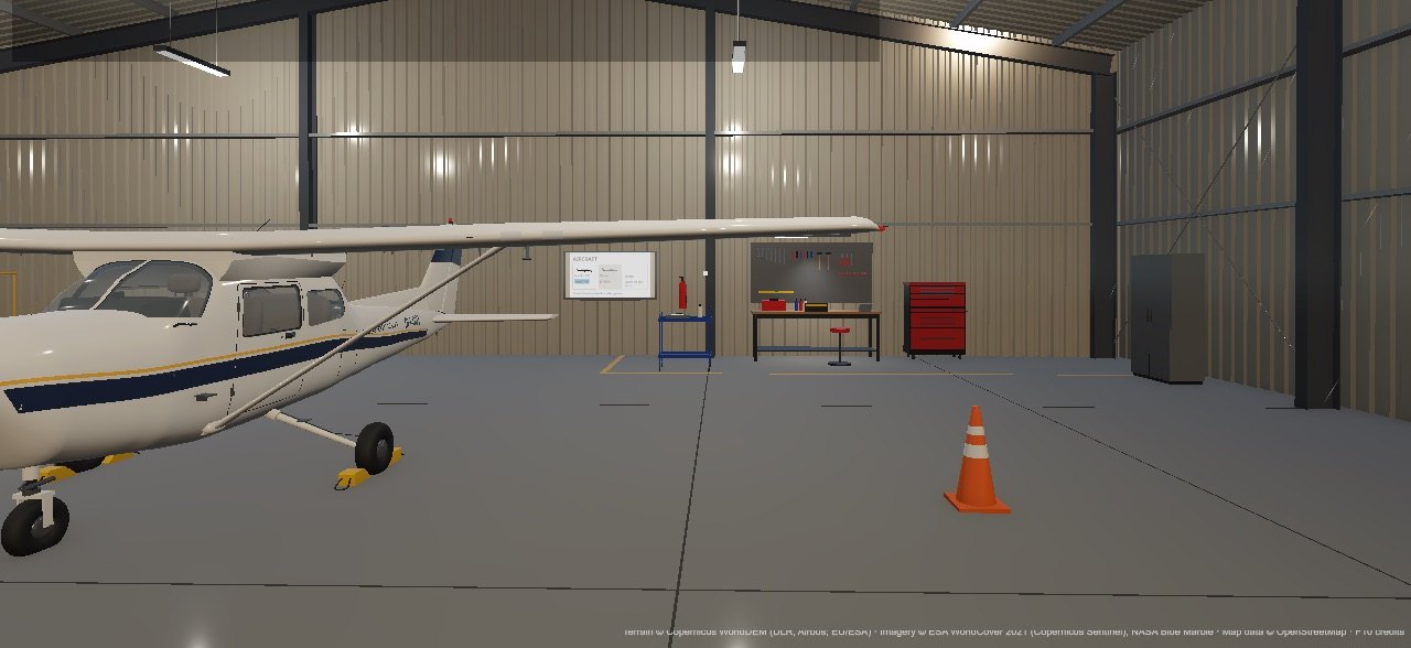 ZS-OHR inside its hangar at Brakpan